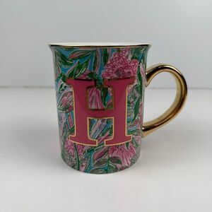 Lilly Pulitzer H Monogrammed Ceramic Mug